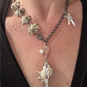 Handmade Shell Necklace bohemian style perfect for the beach.